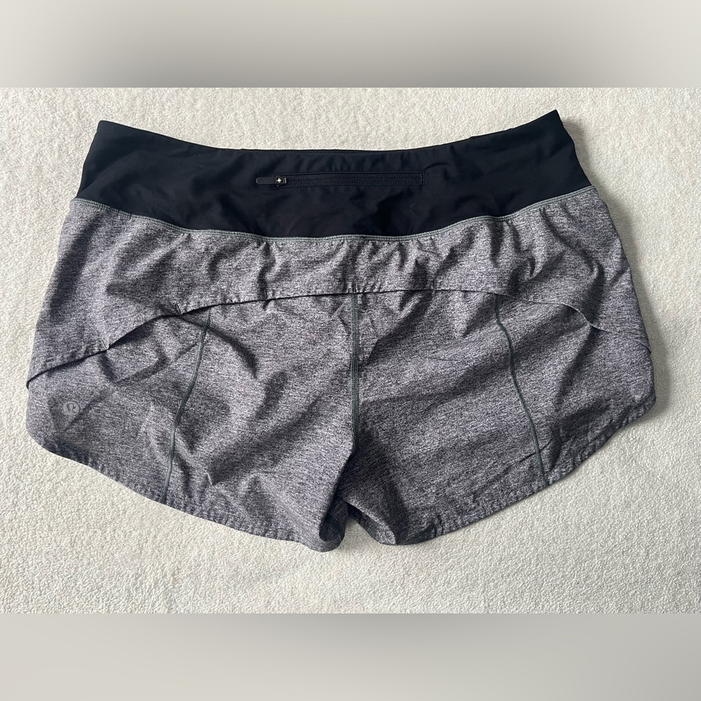 Lulemon Speed Up Low-Rise Lined Short, 2.5 inches, Sz 12. Gray Black - Picture 3 of 8